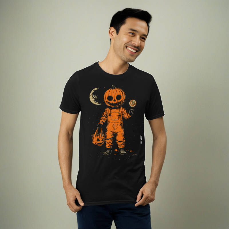 Unisex Halloween T-Shirt: Pumpkin with candy