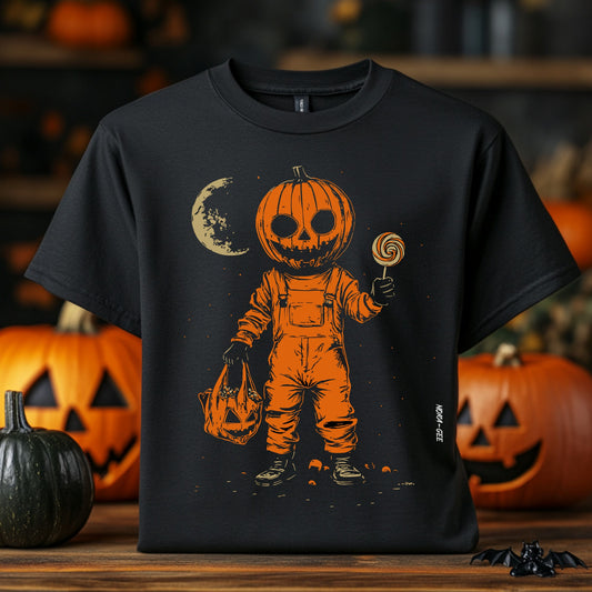 Unisex Halloween T-Shirt: Pumpkin with candy