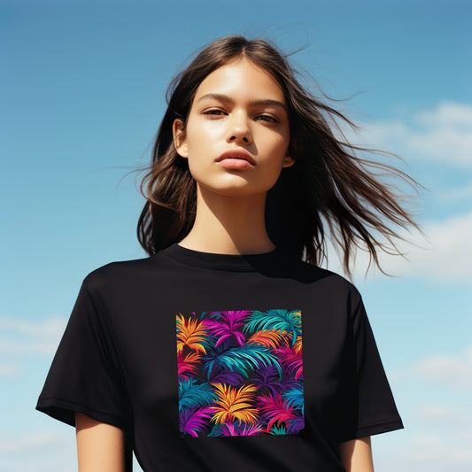 Unisex marškinėliai: Spalvotų palmių prisiminimai