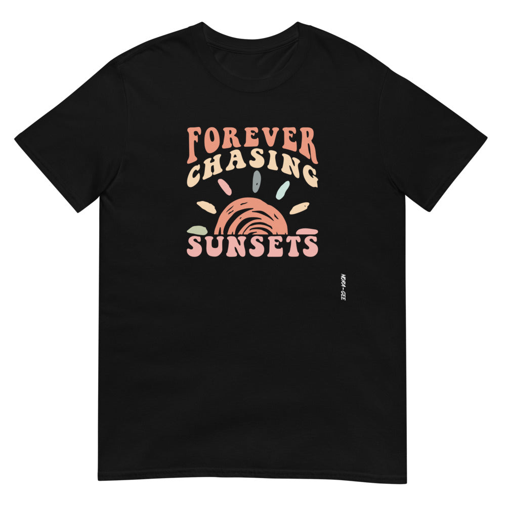 Unisex t-shirt: forever chasing sunset 2